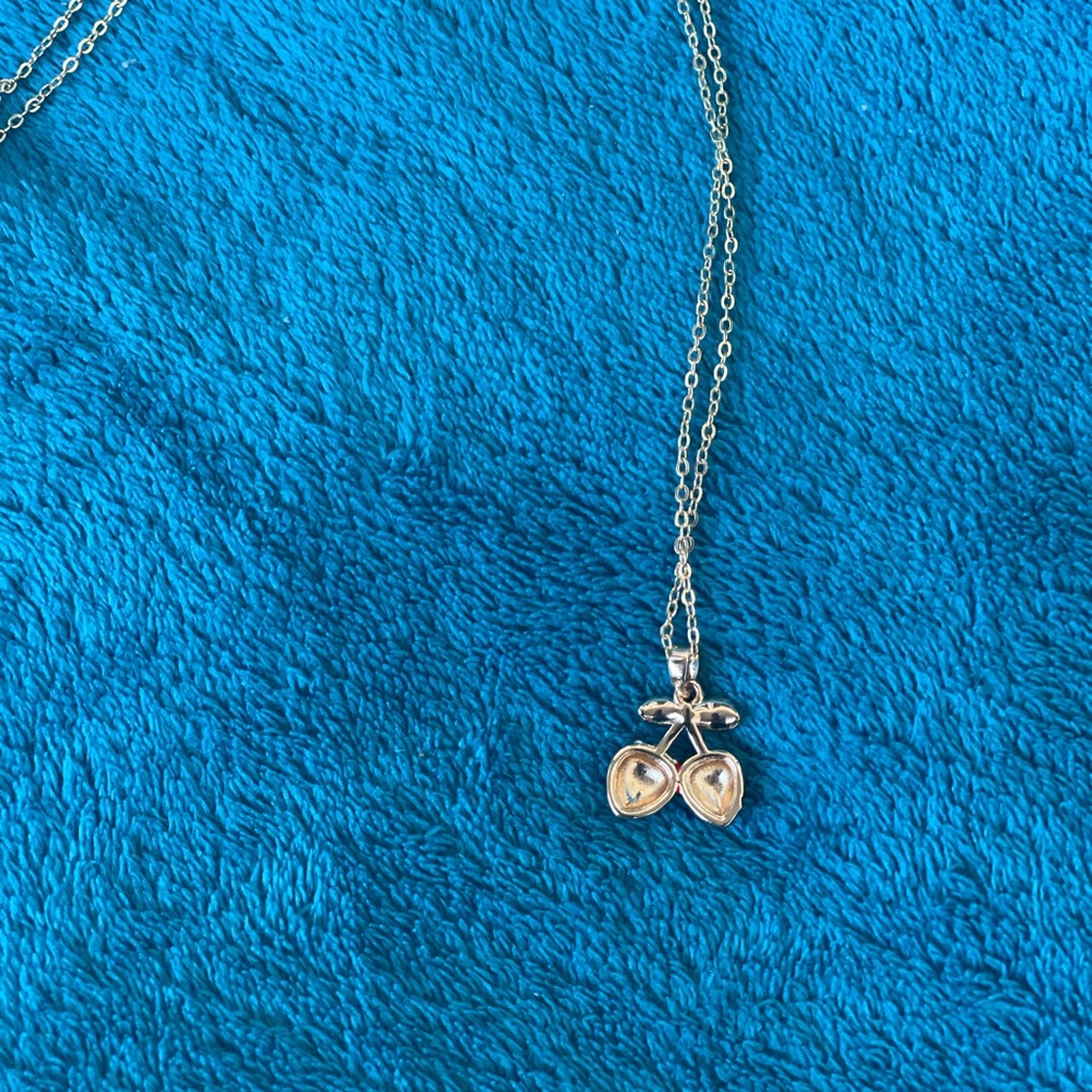 Strawberry Pendant Necklace Gold Rhodium Necklace Hypoallergenic - Picture 8 of 9